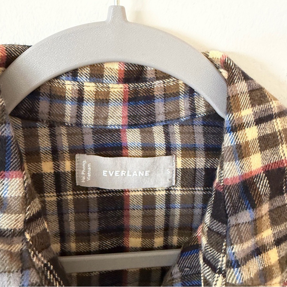 Everlane Women's Boxy Beech Plaid Flannel‎ Shirt Size S Button Relaxed Reg $98 - Picture 9 of 15